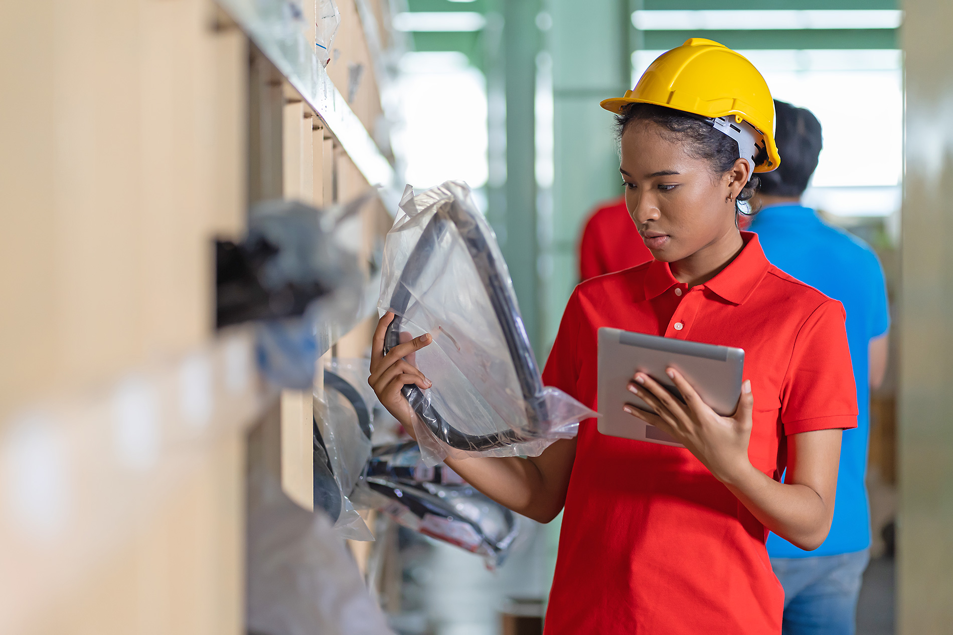 youth working in a warehouse